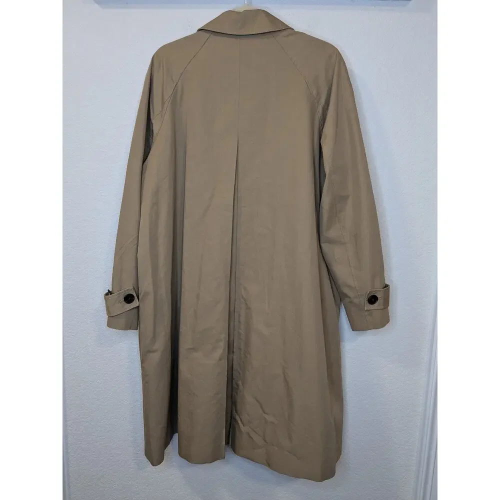 Excellent Condition H&M Women Long Button Down Trench Coat Size Medium Beige - Picture 7 of 7